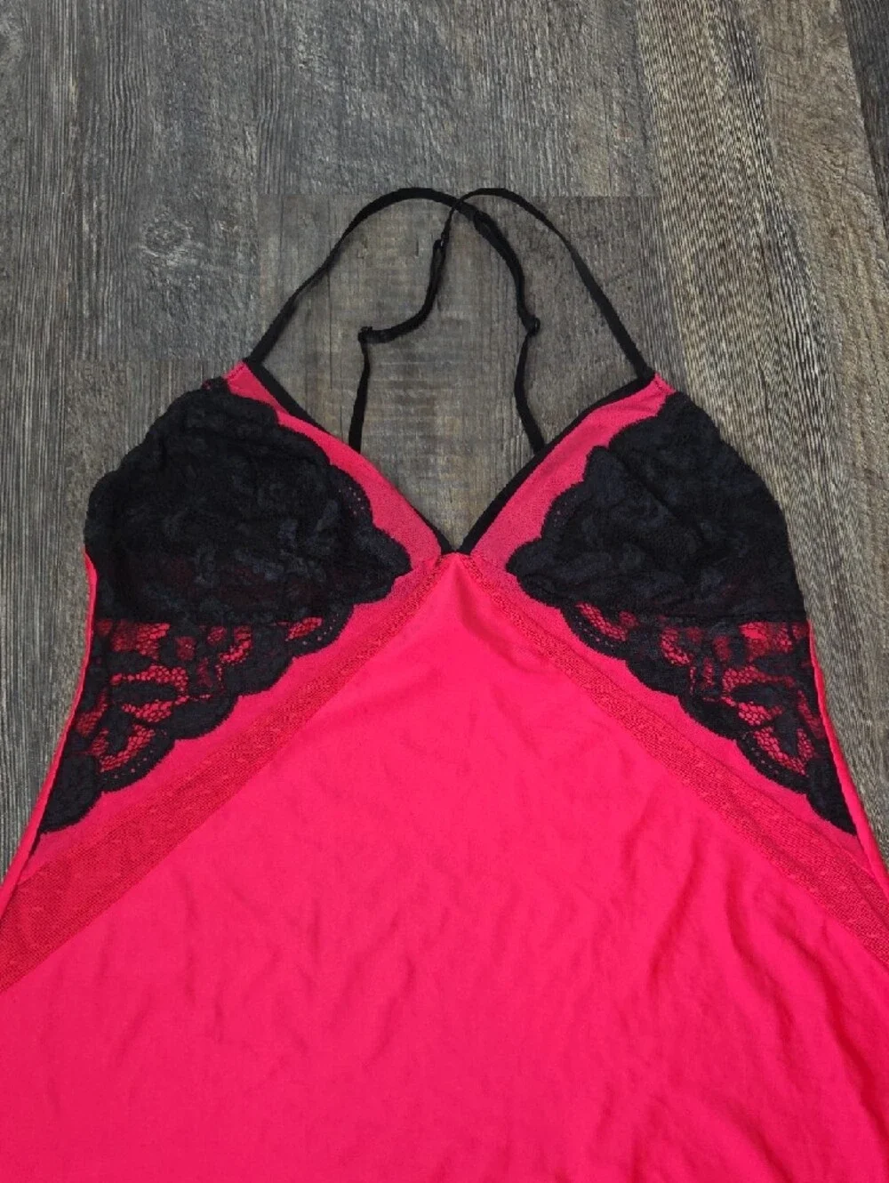 La SENZA Hot Red & Black Lace Chemise - Picture 2 of 5